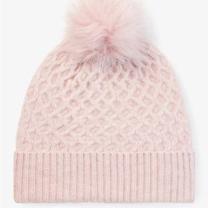 Honeycomb Knit Pom Beanie express Womens hat accessories winter snow scarf set